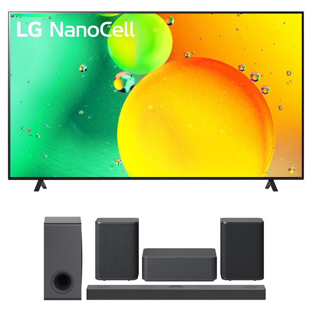 LG 75" HDR 4K UHD Smart NanoCell LED TV 2022 + LG S80QY Soundbar + Rear Speaker Kit