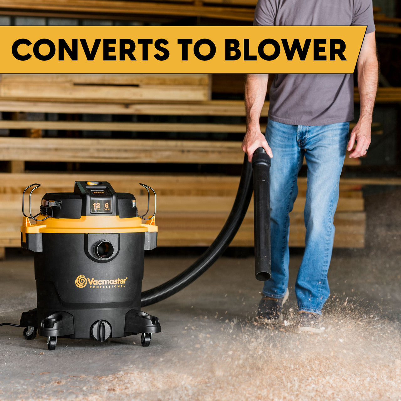 Vacmaster Professional Beast Series™ 12-Gallon 6 Peak HP Wet/Dry Vacuum, VJH1211PF 0204