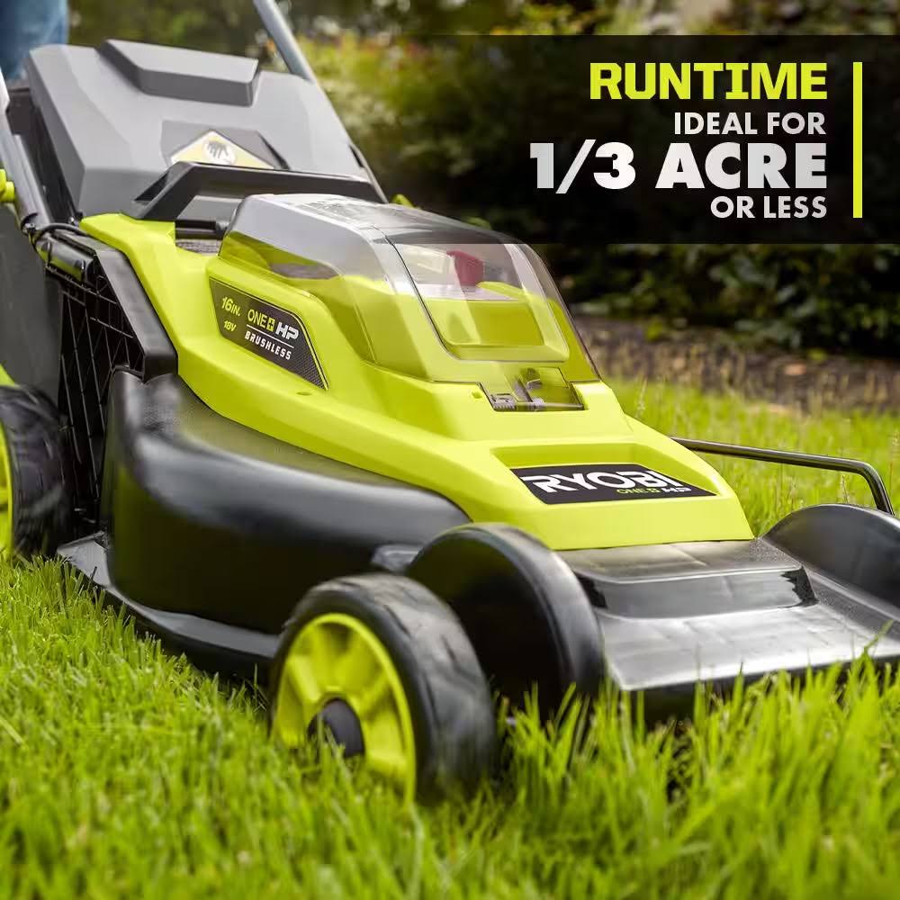 Ryobi P1109BTLVNM ONE+ HP 18V Brushless 16 in. Cordless Battery Walk Behind Push Lawn Mower (Tool Only)