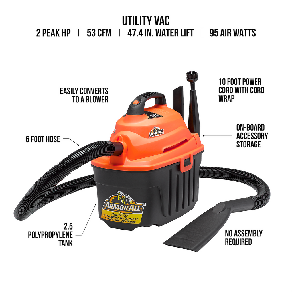 Armor All 2.5-Gallon* 2 Peak HP† Wet/Dry Vac, AA256