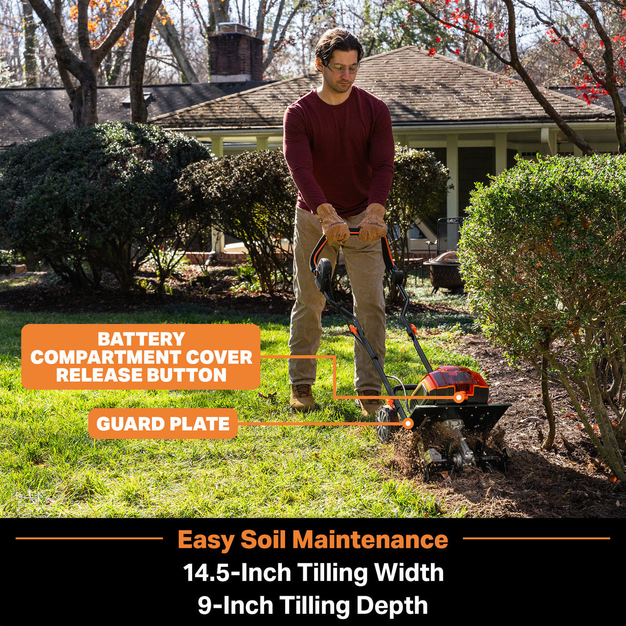 LawnMaster 48V MAX* 14.5-Inch Cordless Tiller, CLTE4814