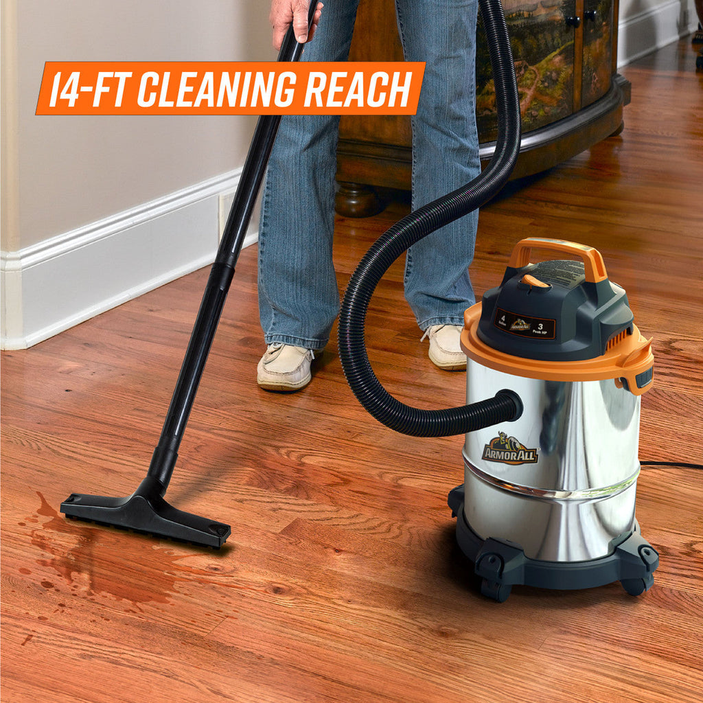 Armor All 4-Gallon 3 Peak HP Stainless Steel Wet/Dry Vacuum, VO408S 0901
