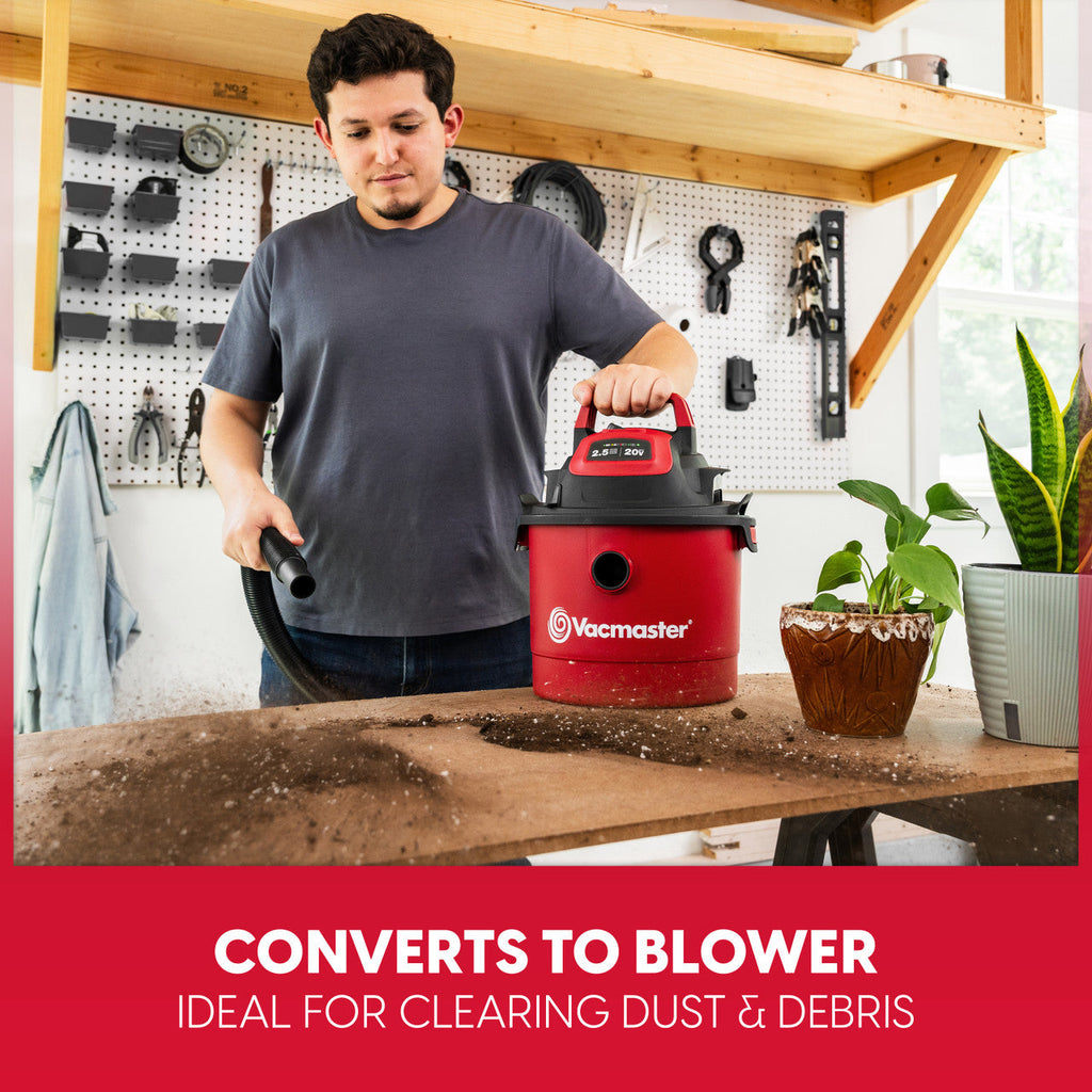 Vacmaster 2.5-Gallon 20V Cordless Wet/Dry Vac, DVOM202P 1101