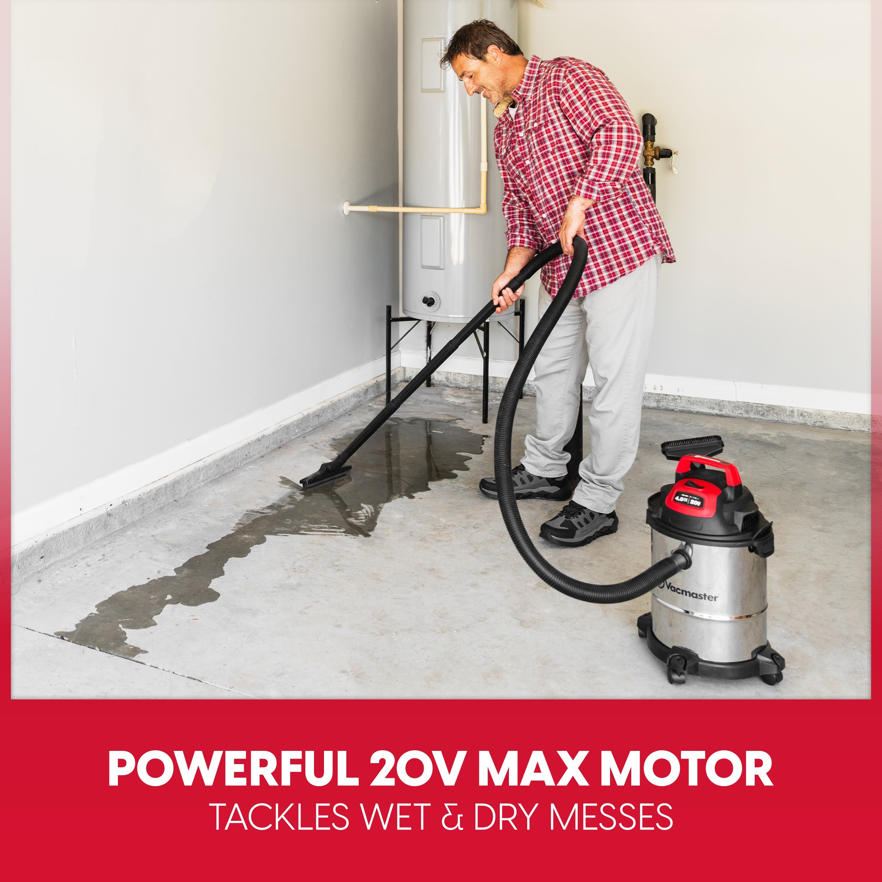 Vacmaster 20V Cordless 4-Gallon Wet/Dry Vac, DVOM204S 1101