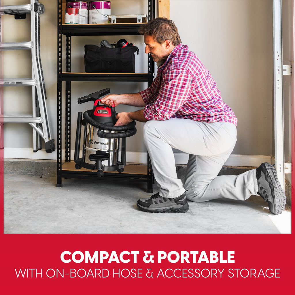 Vacmaster 20V Cordless 4-Gallon Wet/Dry Vac, DVOM204S 1101