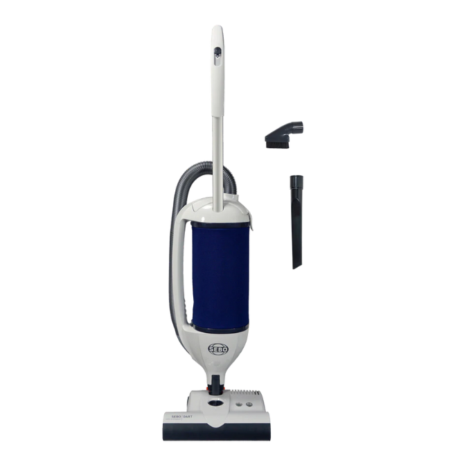 SEBO Dart Upright Vacuum 9855AM — White/Blue