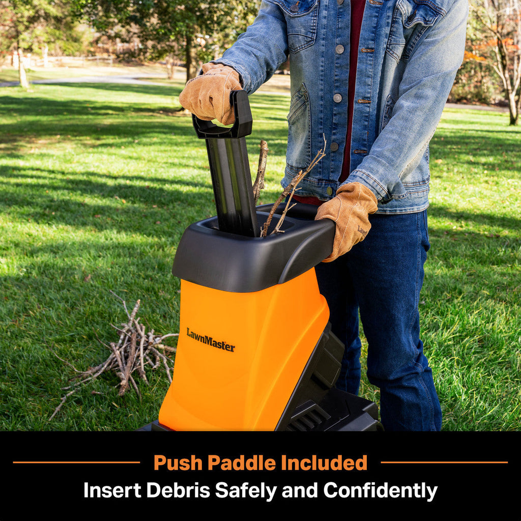 LawnMaster 15 Amp Electric Wood Chipper Shredder w/ Collection Bin, FD1504