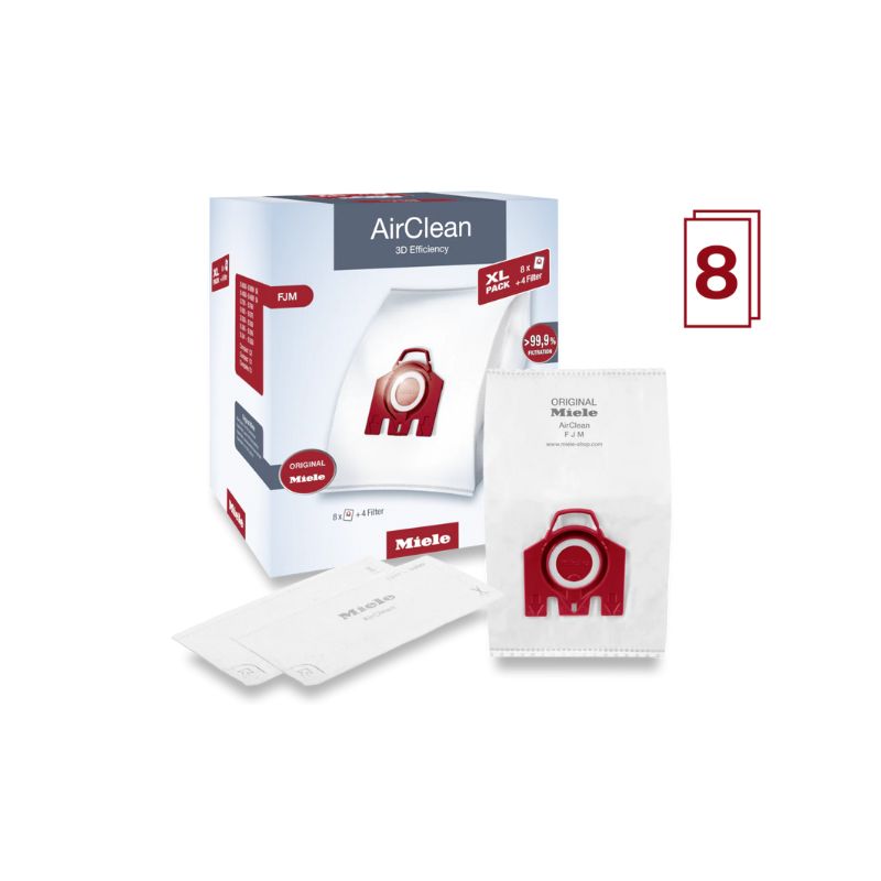 Miele Type FJM HyClean Dustbags 8 Pack