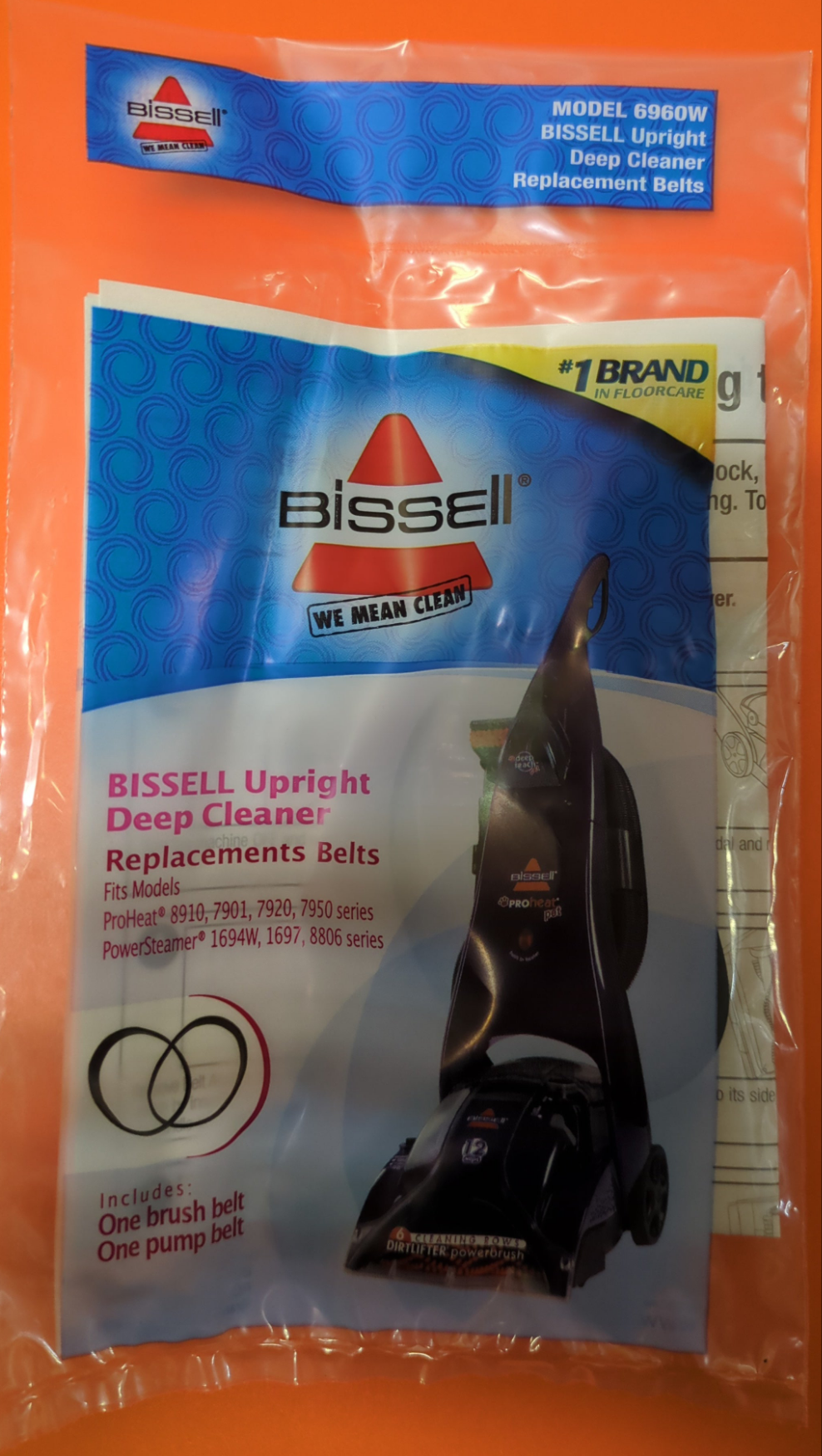 BISSELL UPRIGHT DEEP CLEANER REPLACEMENT BELTS 6960W