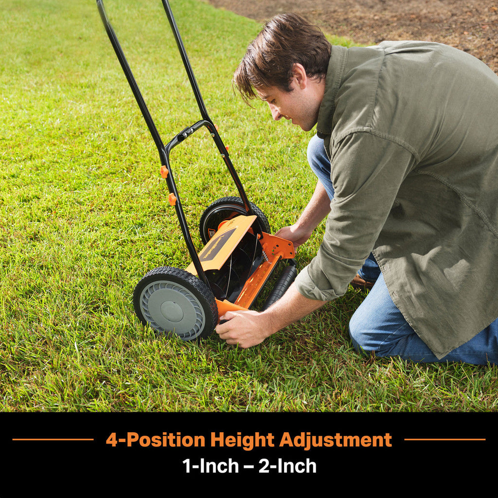 LawnMaster 14-Inch 5-Blade Push Reel Mower, LMRM1401