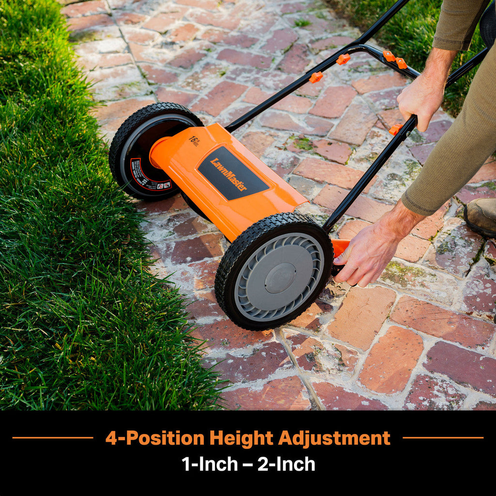 LawnMaster 16-Inch 5-Blade Push Reel Mower, LMRM1602