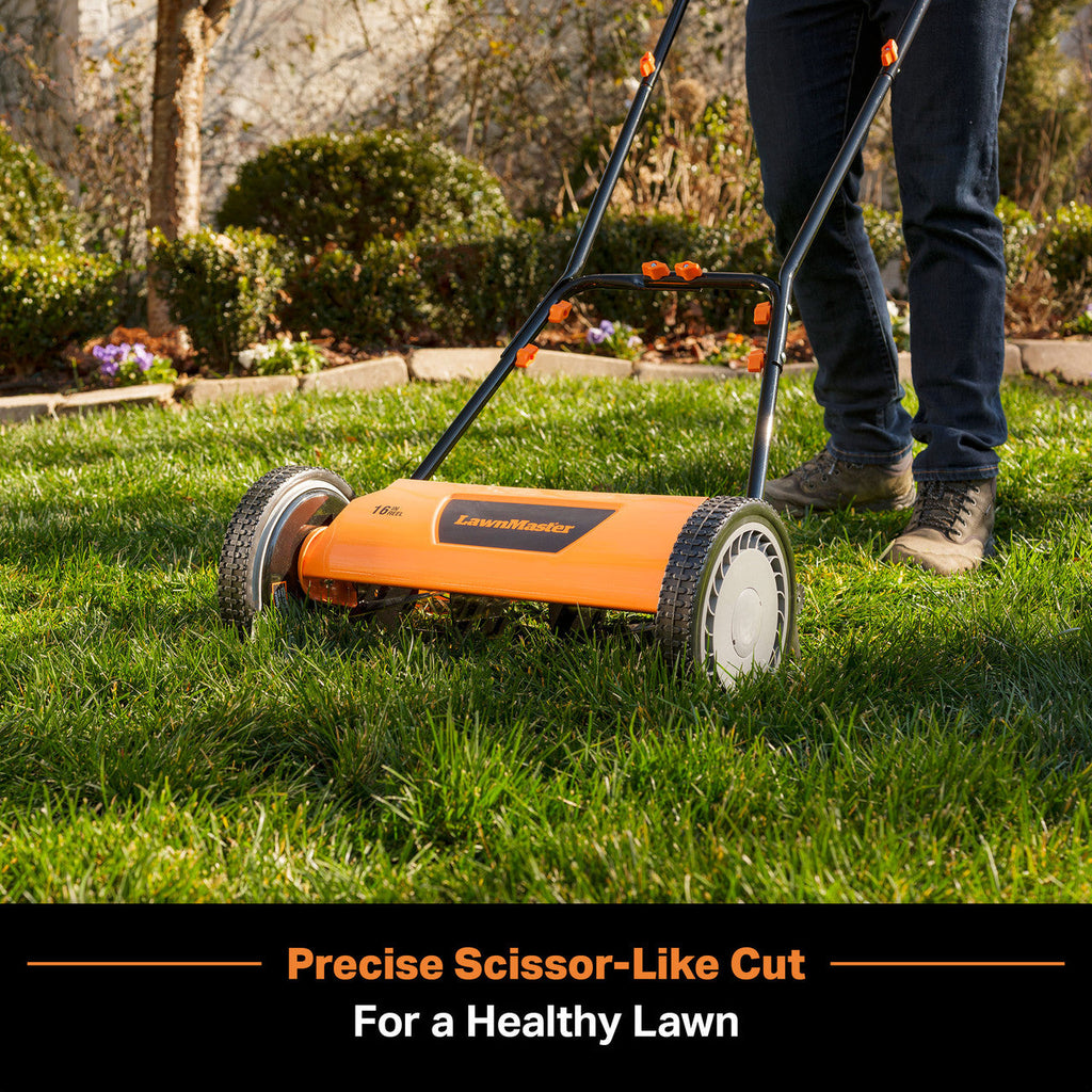 LawnMaster 16-Inch 5-Blade Push Reel Mower, LMRM1602