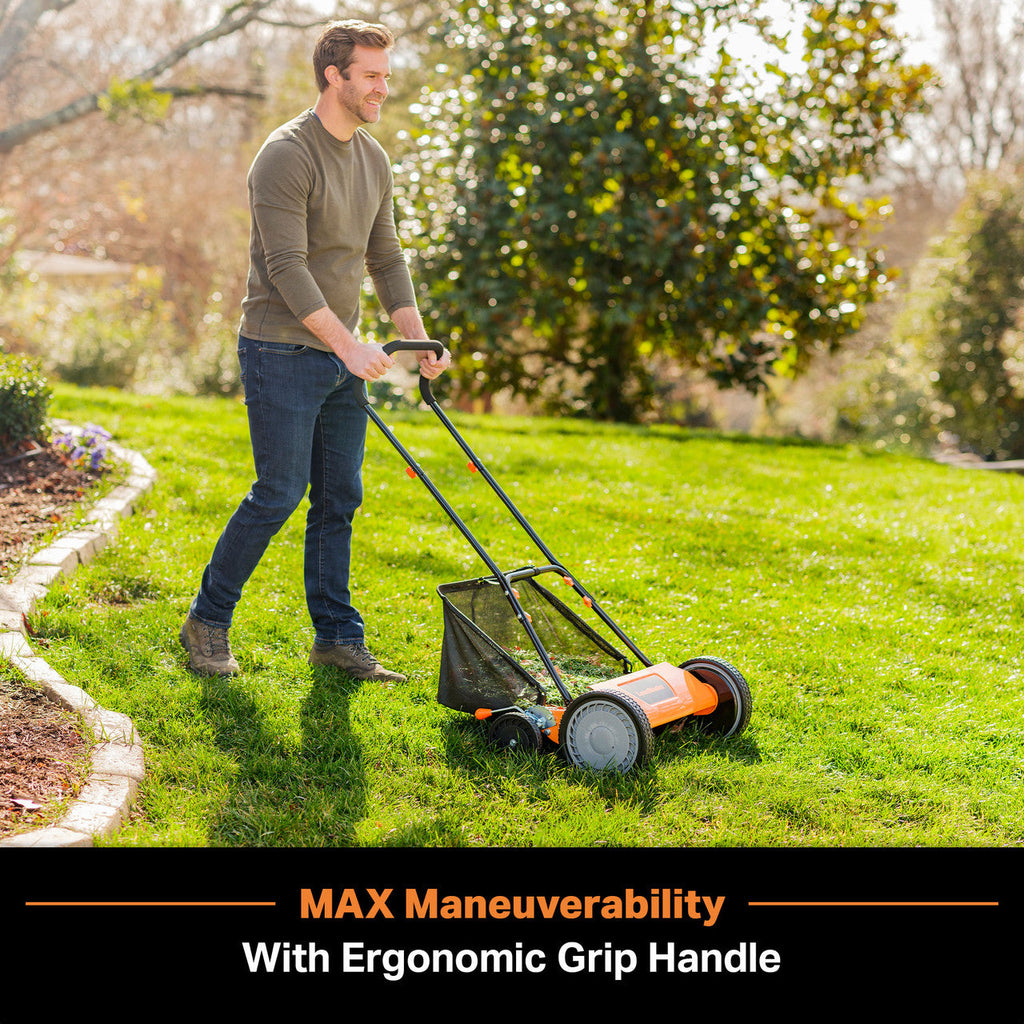 LawnMaster 18-Inch 5-Blade Push Reel Mower, LMRM1801