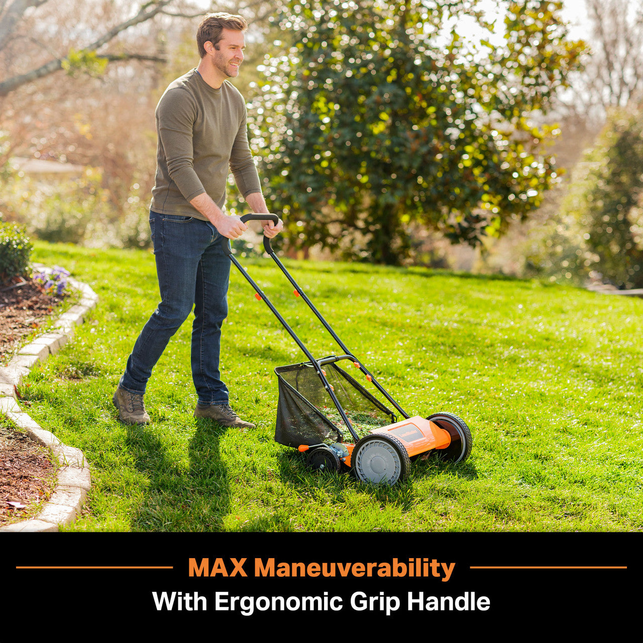 LawnMaster 18-Inch 5-Blade Push Reel Mower, LMRM1801