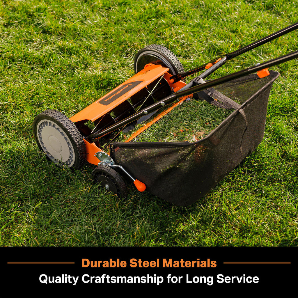 LawnMaster 18-Inch 5-Blade Push Reel Mower, LMRM1801