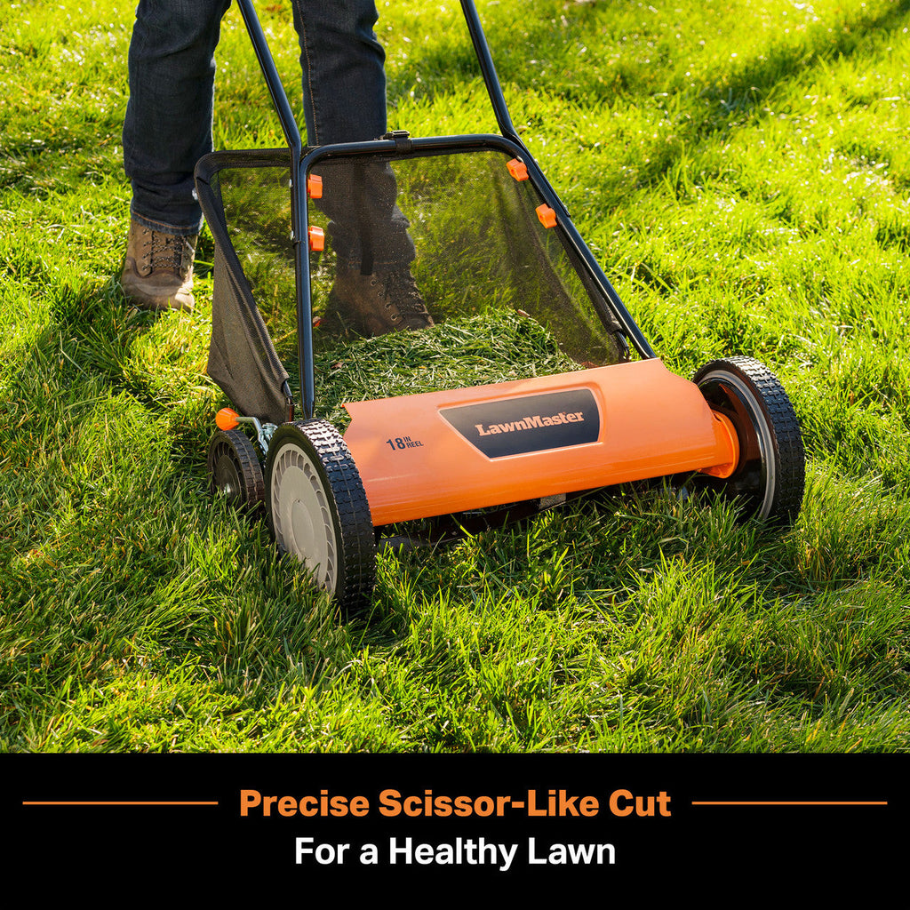 LawnMaster 18-Inch 5-Blade Push Reel Mower, LMRM1801