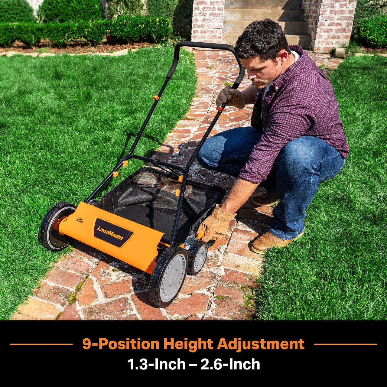 LawnMaster 20-Inch 5-Blade Push Reel Mower, LMRM2001
