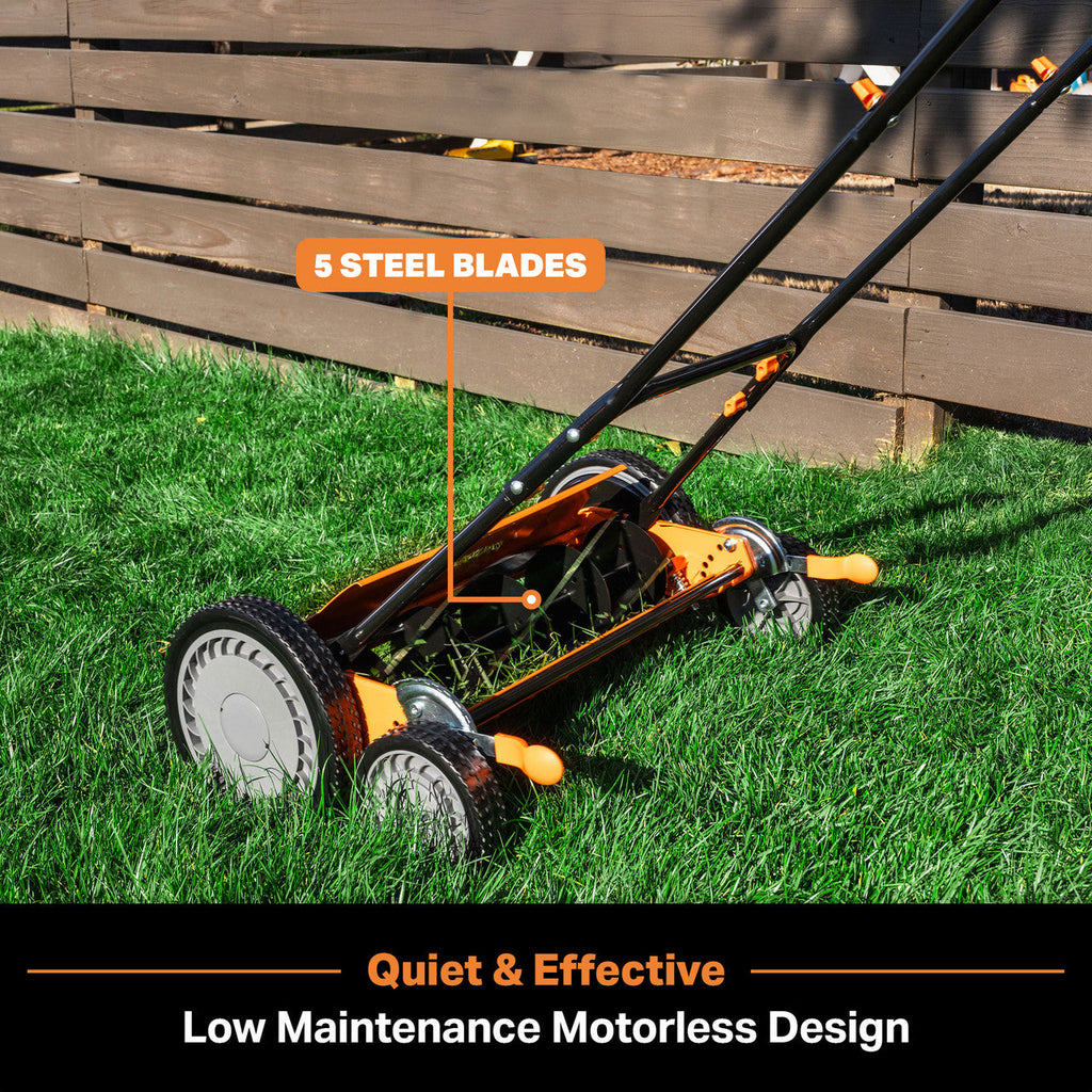LawnMaster 20-Inch 5-Blade Push Reel Mower, LMRM2001