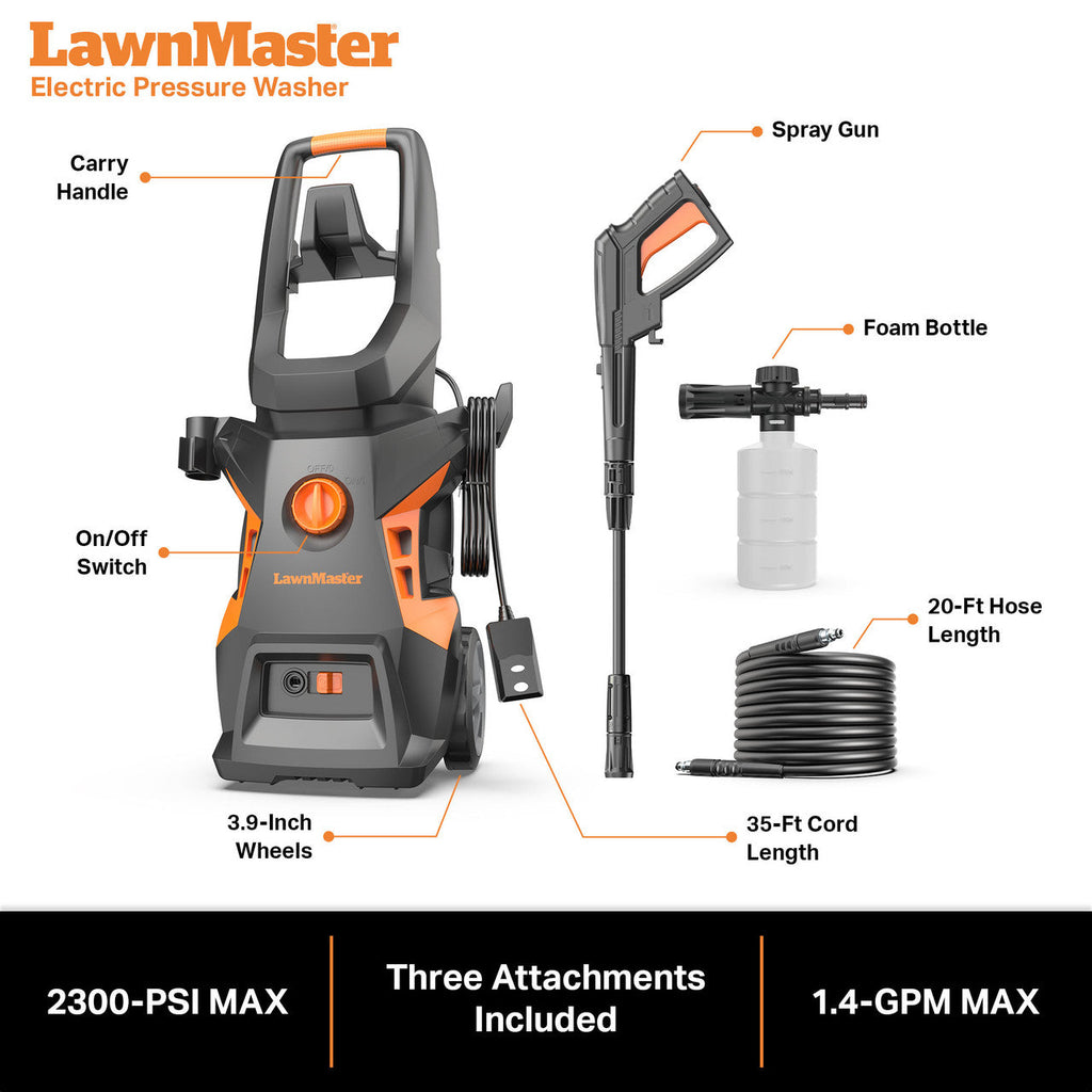 LawnMaster Corded Electric Pressure Washer, LT506-2000A