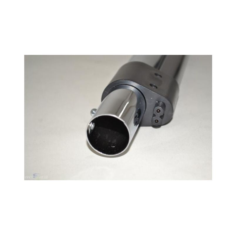 Electric Telescopic Wand with Button Lock & Integrated Power Cord — Stainless Steel