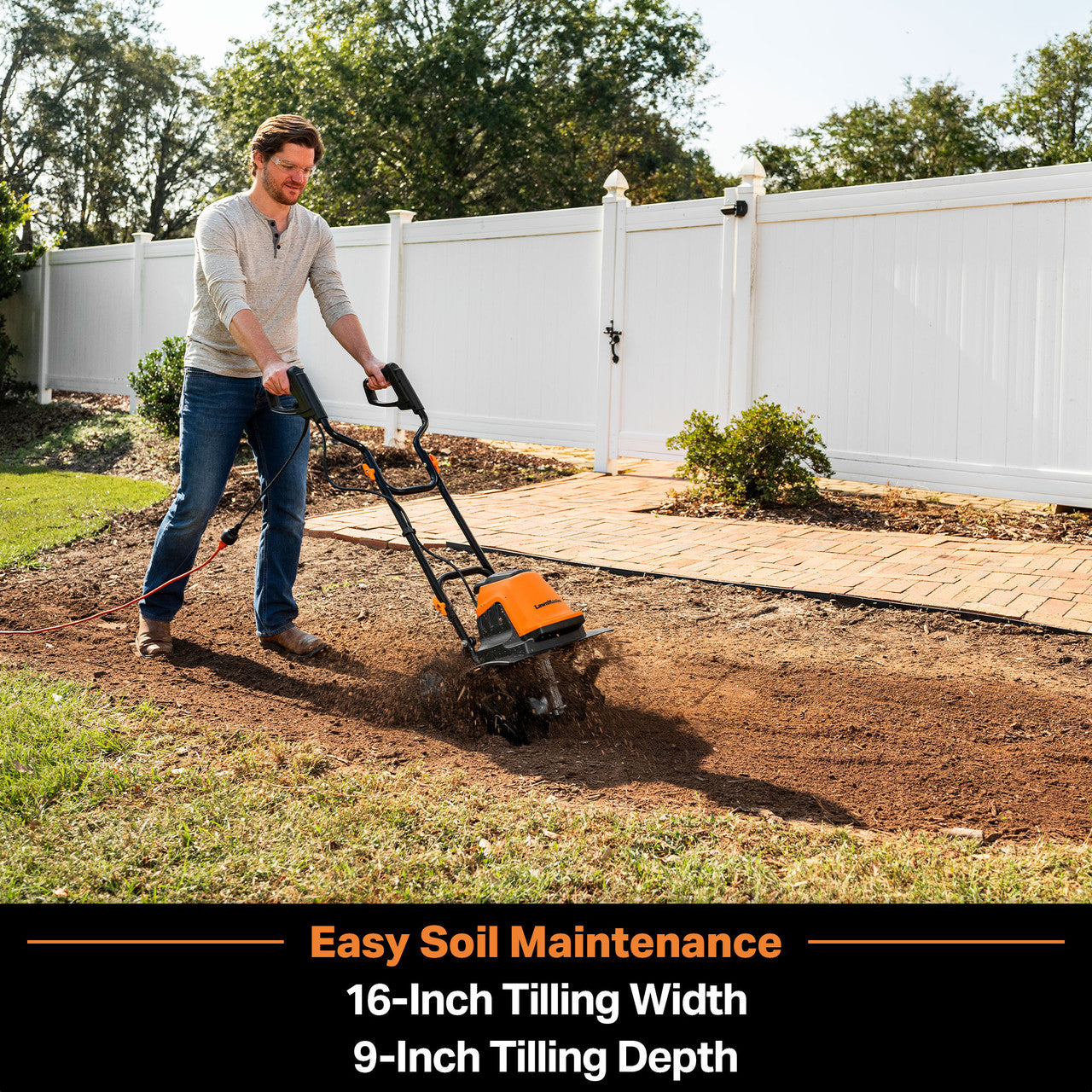 LawnMaster 12-Amp 16” Electric Tiller, TE1216M