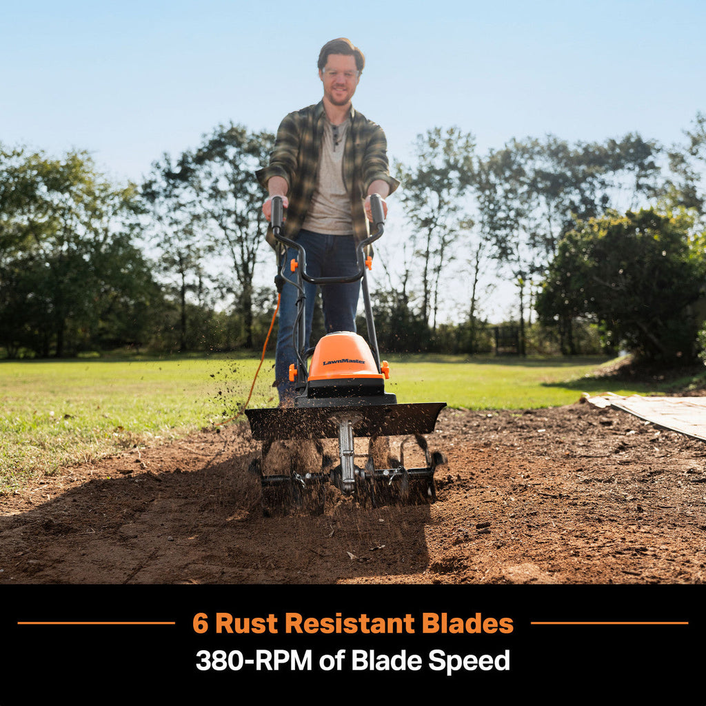 LawnMaster 13.5-Amp 18” 380RPM  Electric Tiller, TE1318M