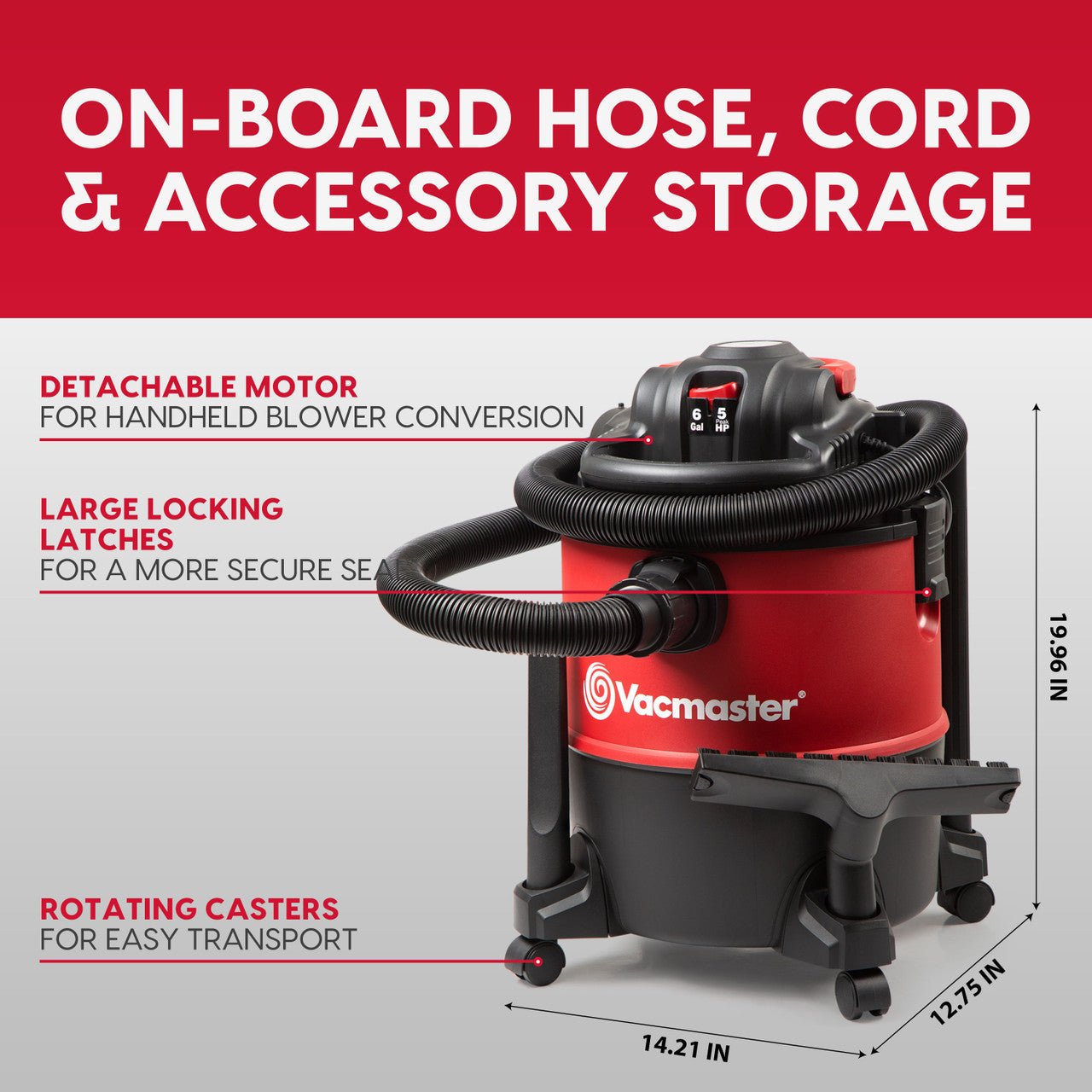 Vacmaster 6-Gallon* Wet/Dry Vacuum with Detachable Blower, VBVB611PF 1101