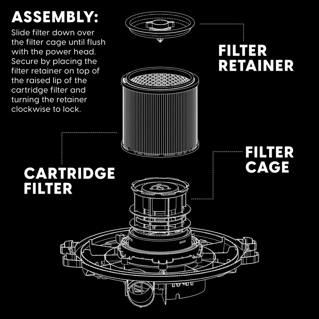 VCFS Standard Cartridge Filter and Retainer for Dry Pick-Up