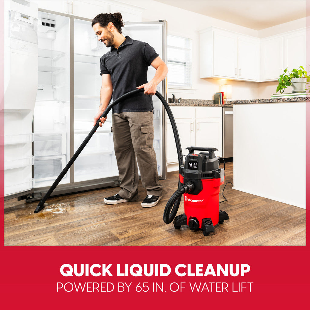 Vacmaster 4-Gallon 3.5 Peak HP Wet/Dry Vac, VCM408PF 1101