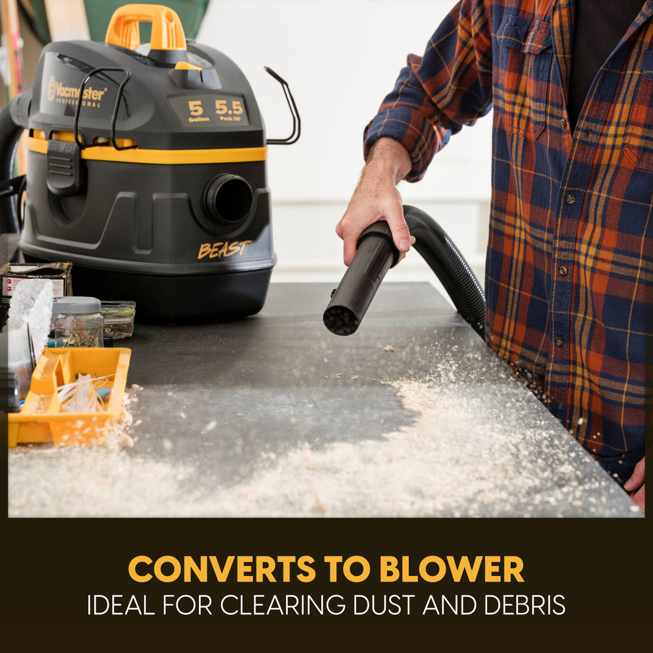 VACMASTER PROFESSIONAL BEAST SERIES™  5-GALLON* 5.5 PEAK HP† WET/DRY VACUUM, VFB511B 0201