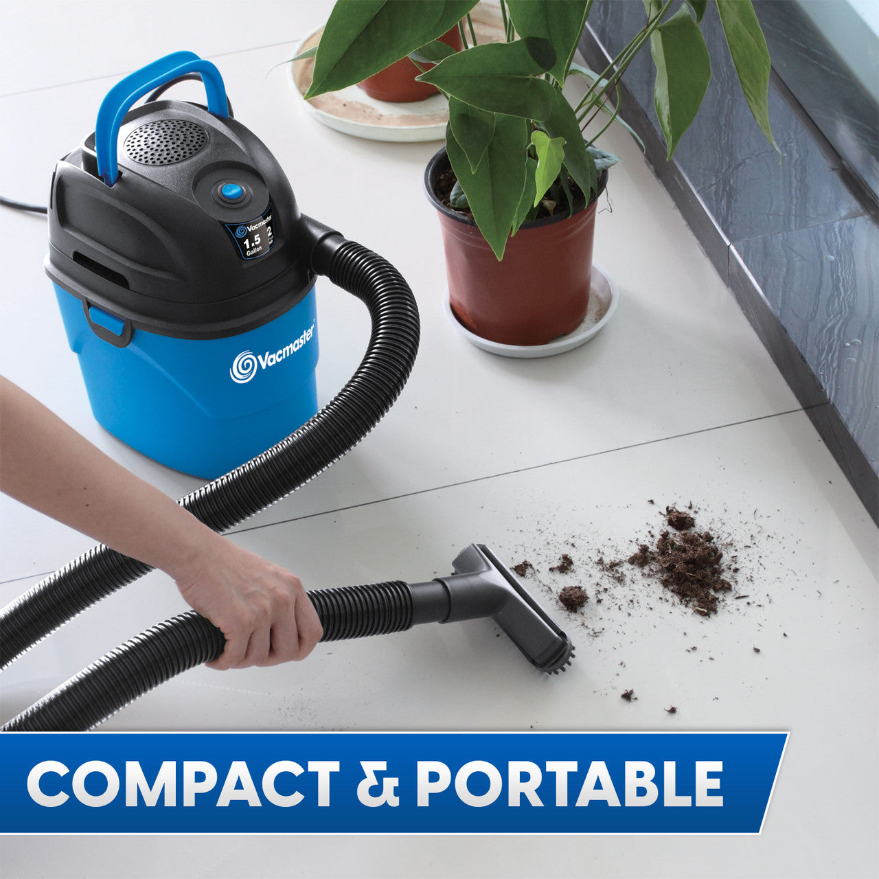 Vacmaster 1.5-Gallon* 2 Peak HP† Wet/Dry Vacuum, VH105
