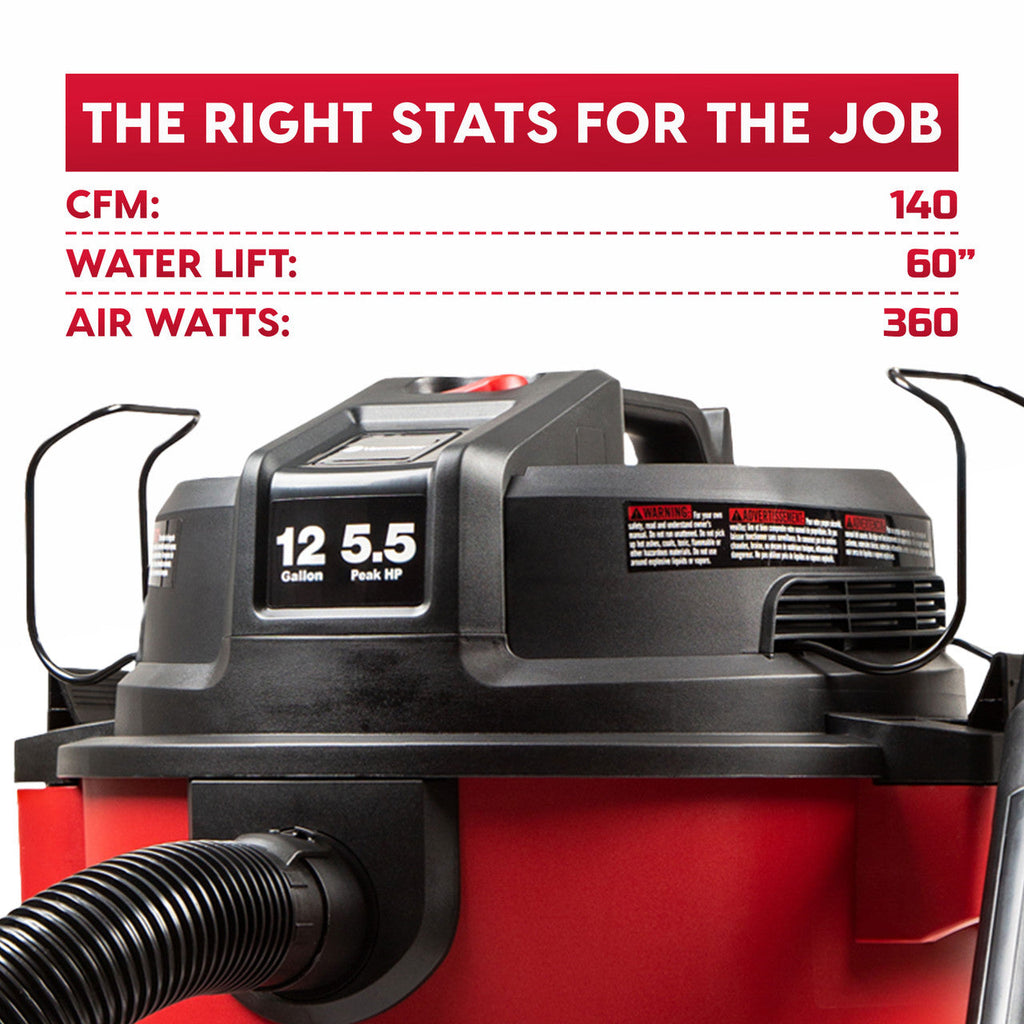 Vacmaster 12-Gallon* 5.5 Peak HP† Wet/Dry Vacuum, VJH1211PF 1101
