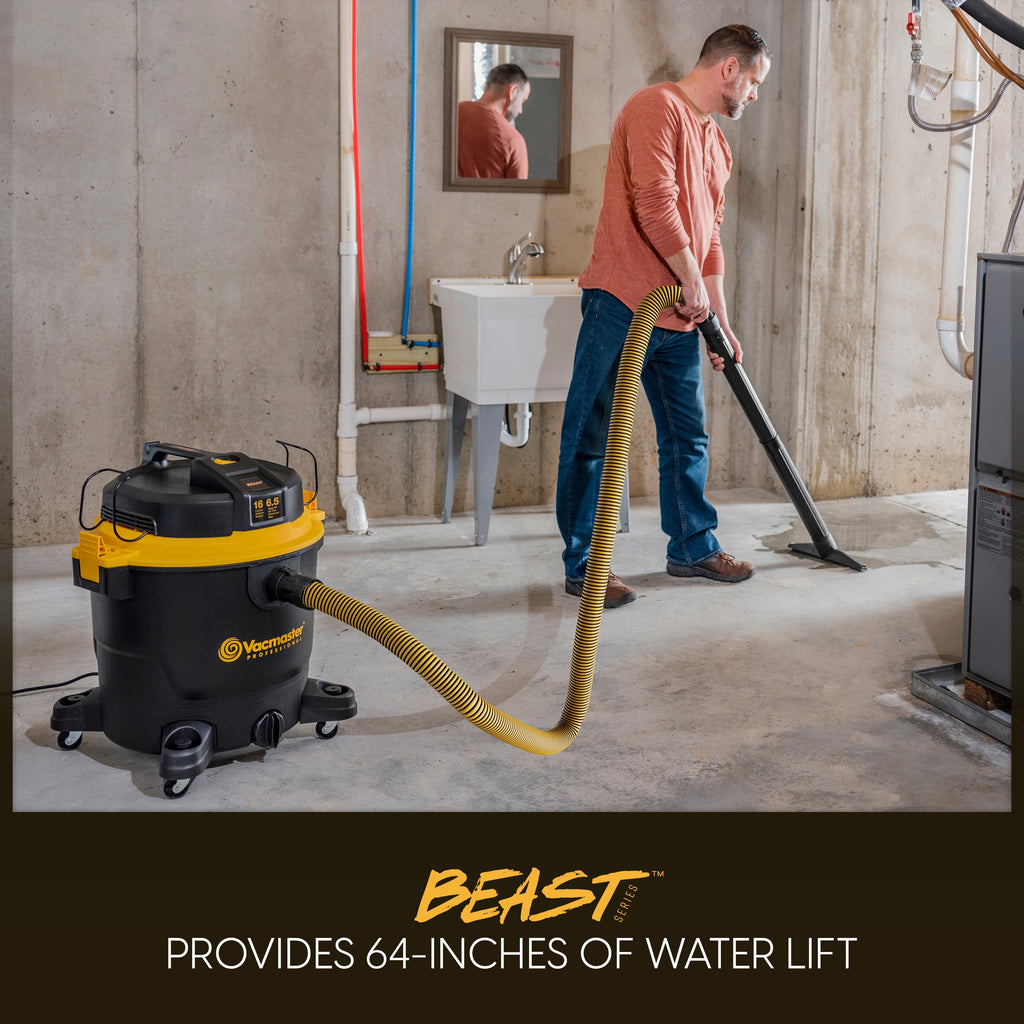 Vacmaster Professional Beast Series™ 16-Gallon 6.5 Peak HP Wet/Dry Vacuum, VJH1612PF 0203