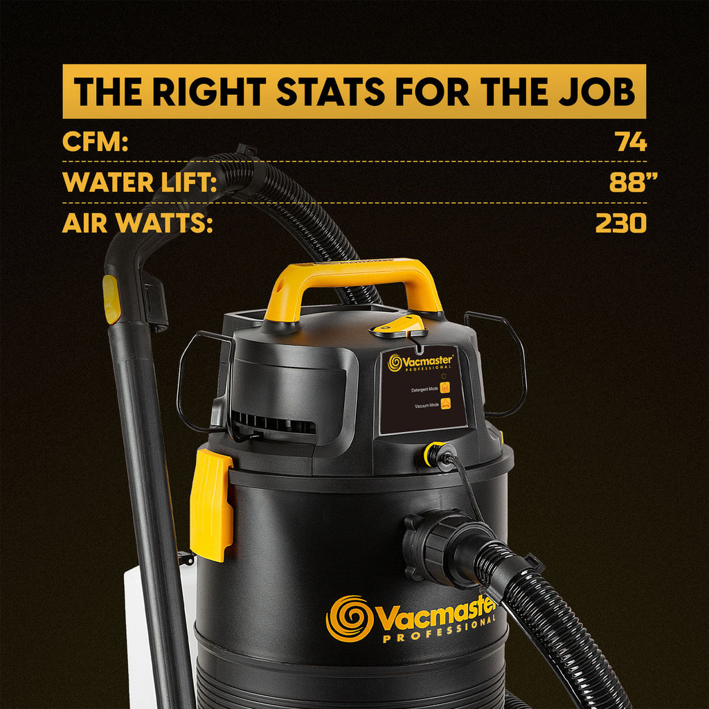 Vacmaster Professional 8-Gallon* 5.5 Peak HP† 3-in-1 Wet/Dry/Upholstery Shampoo Vac, VK809PWR 0201