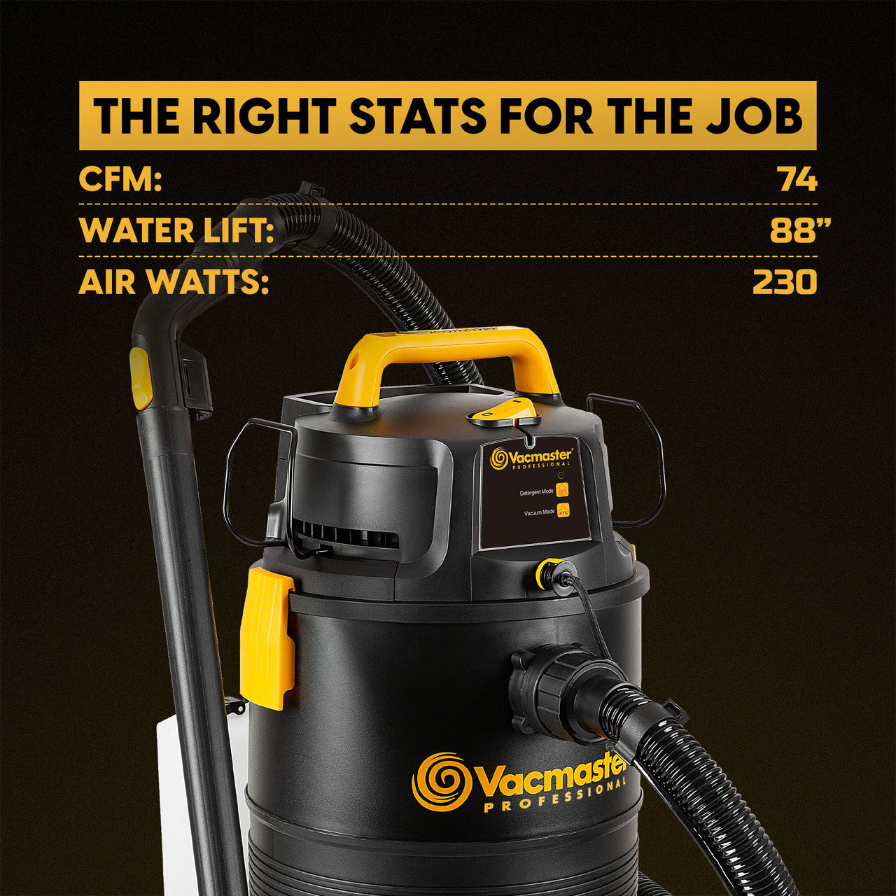 Vacmaster Professional 8-Gallon* 5.5 Peak HP† 3-in-1 Wet/Dry/Upholstery Shampoo Vac, VK809PWR 0201