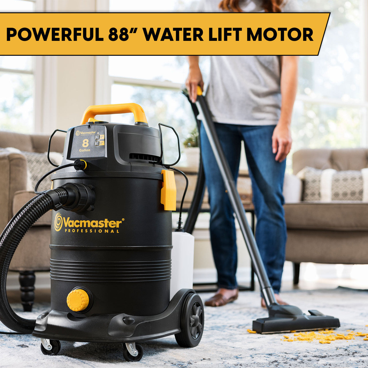 Vacmaster Professional 8-Gallon* 5.5 Peak HP† 3-in-1 Wet/Dry/Upholstery Shampoo Vac, VK809PWR 0201
