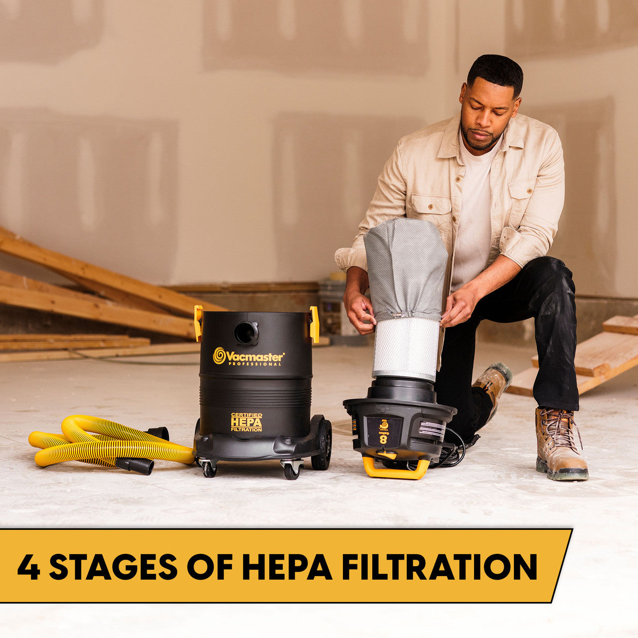 Vacmaster Professional 8-Gallon* HEPA Certified Wet/Dry Vacuum, VK811PH