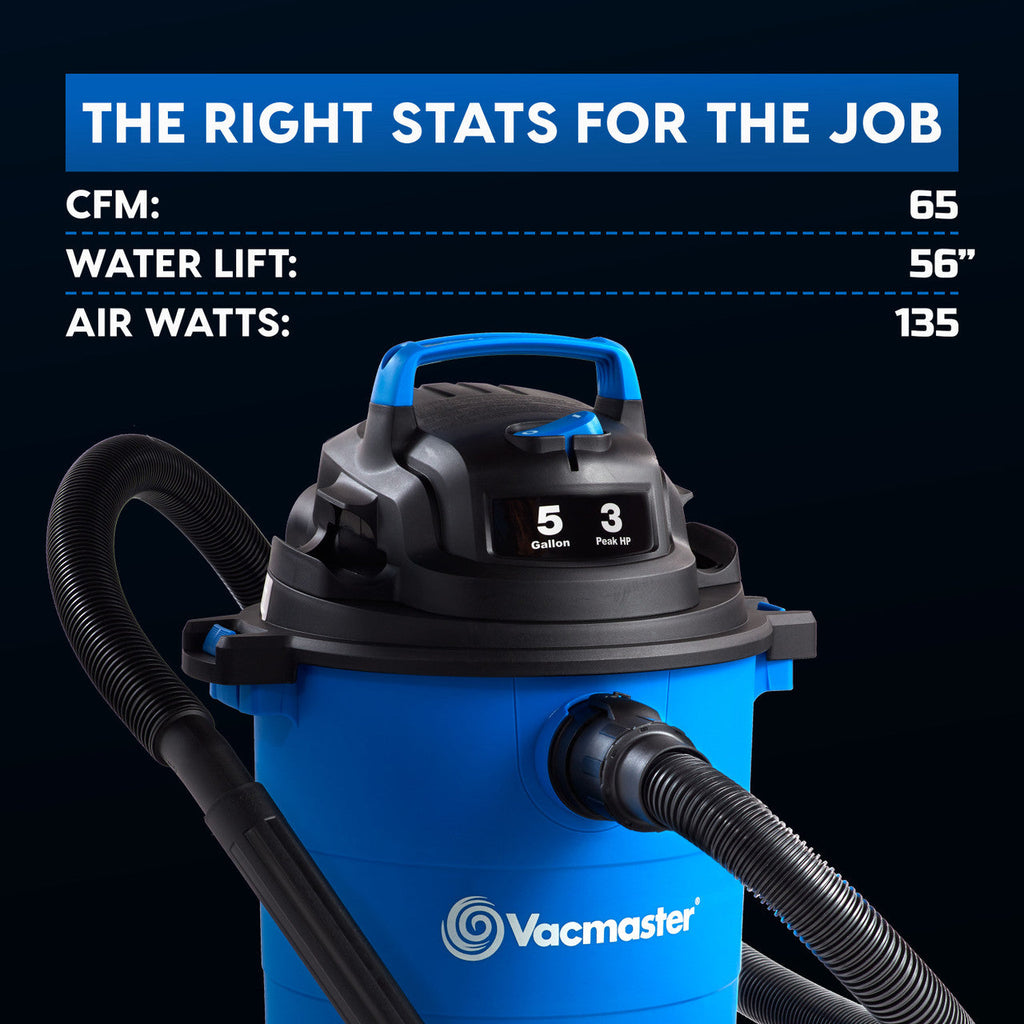 Vacmaster 5-Gallon* 3 Peak HP Wet/Dry Vacuum, VOC507PF 0101