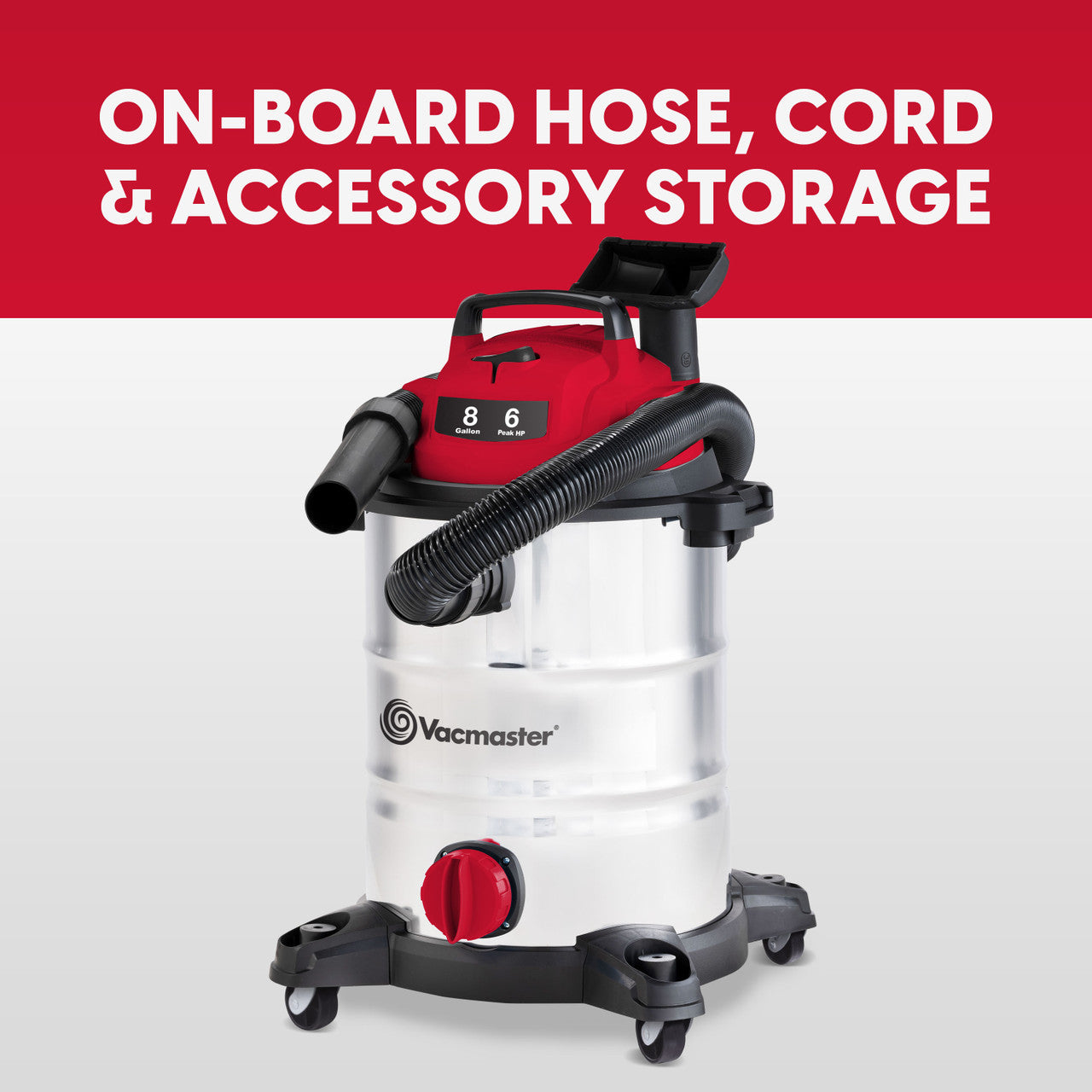 Vacmaster 8-Gallon* Premium Stainless Steel Wet/Dry Vacuum, VOC812SF 1101