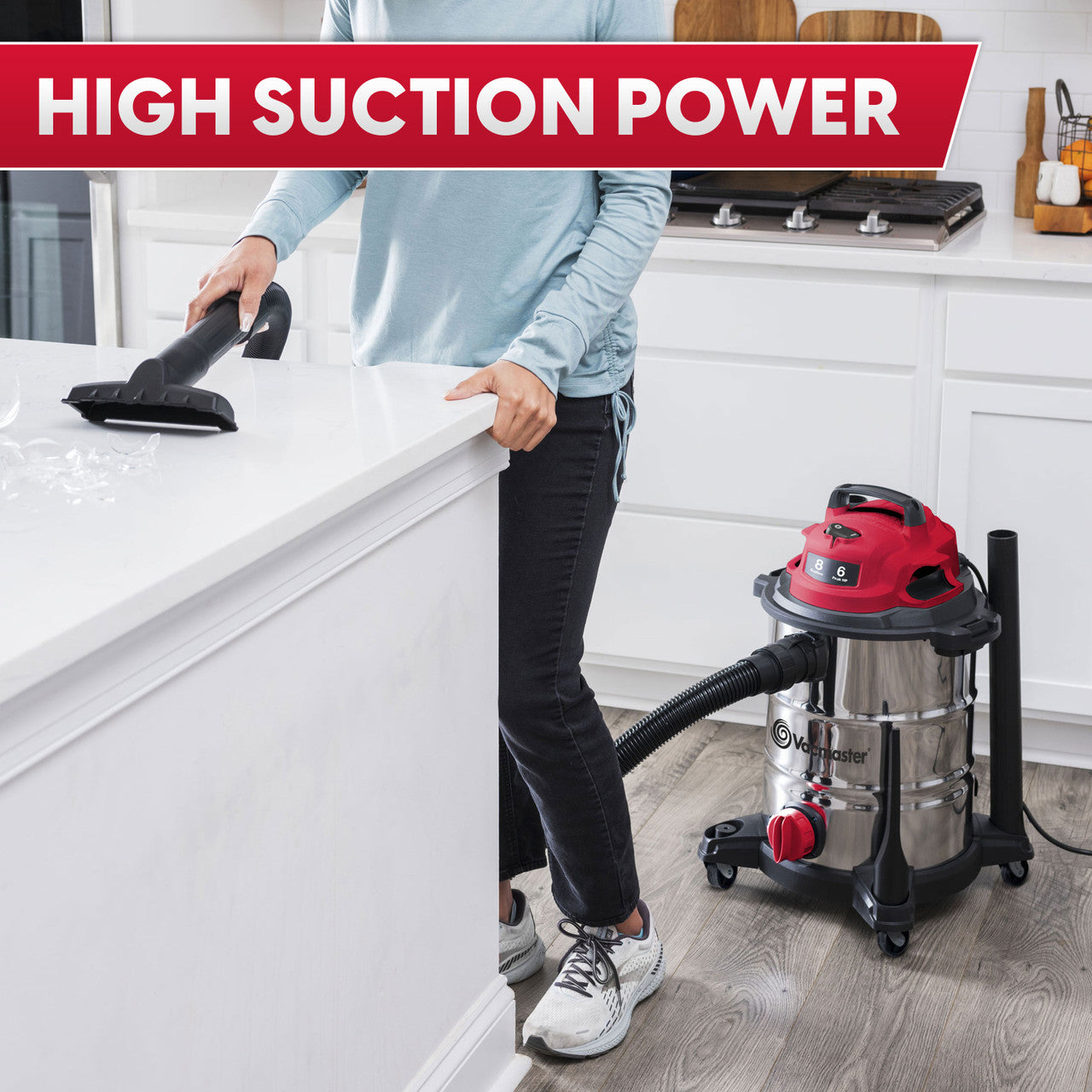 Vacmaster 8-Gallon* Premium Stainless Steel Wet/Dry Vacuum, VOC812SF 1101