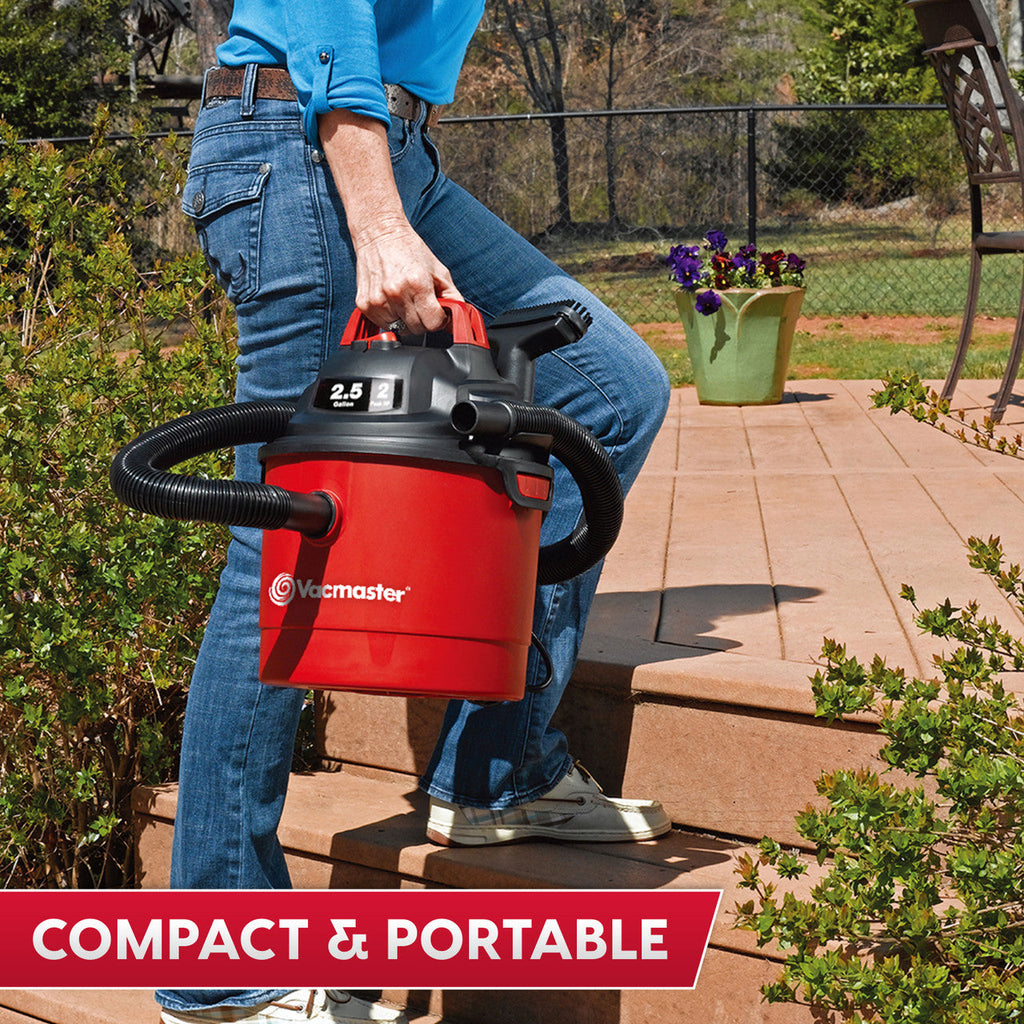 Vacmaster 2.5-Gallon* 2 Peak HP Wall Mountable Wet/Dry Vacuum – VOM205P 1101