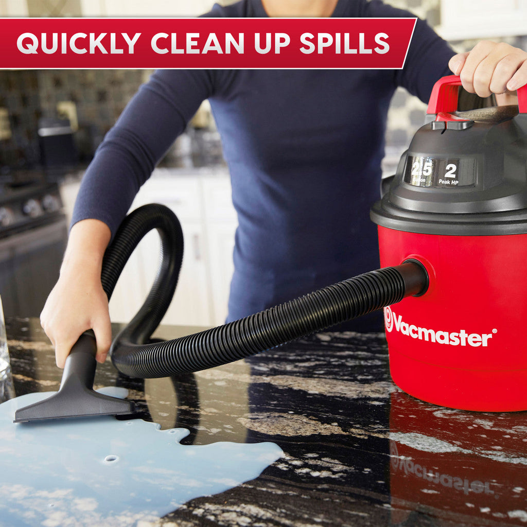 Vacmaster 2.5-Gallon* 2 Peak HP Wall Mountable Wet/Dry Vacuum – VOM205P 1101