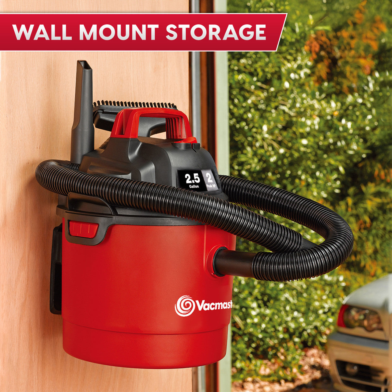 Vacmaster 2.5-Gallon* 2 Peak HP Wall Mountable Wet/Dry Vacuum – VOM205P 1101