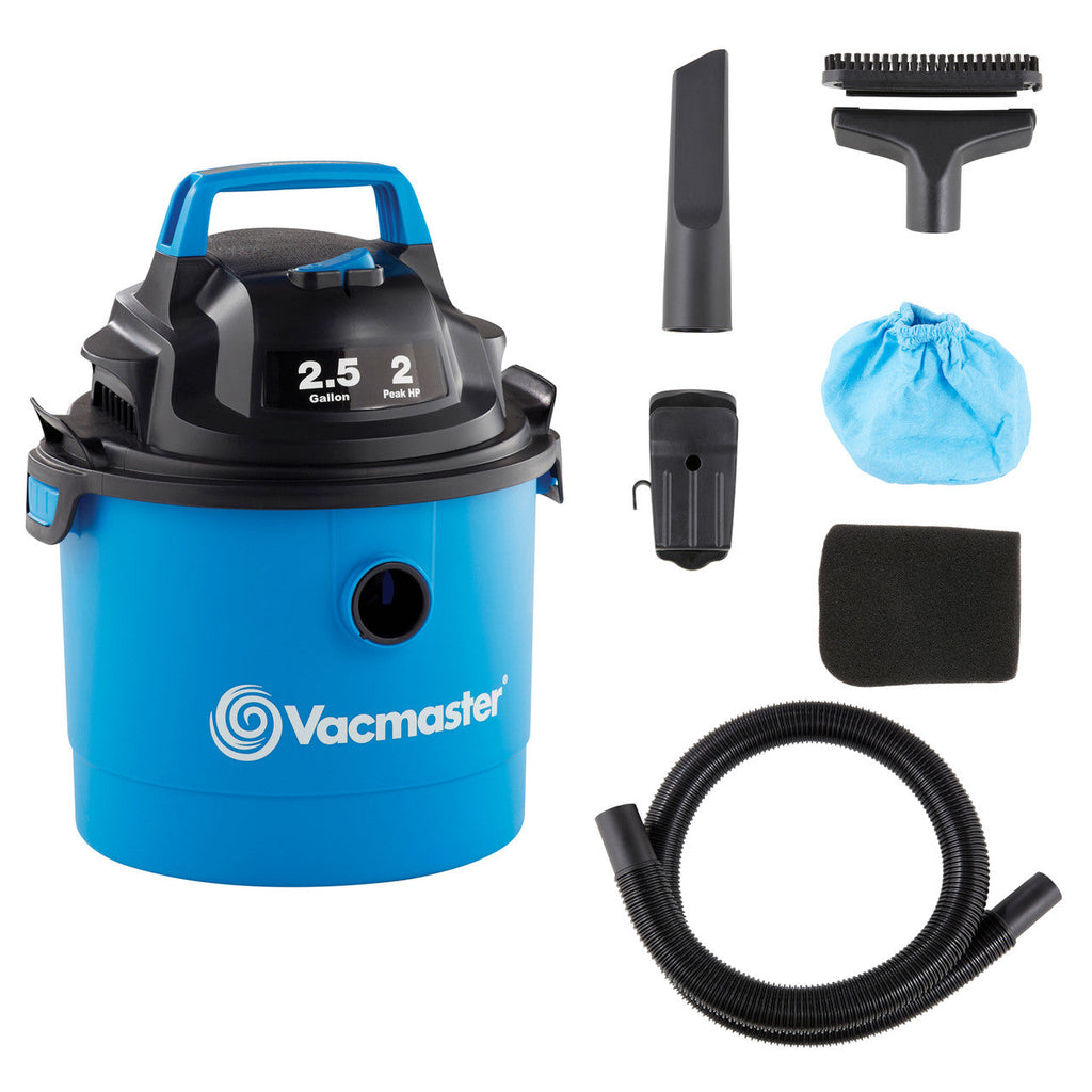Vacmaster 2.5-Gallon* 2 Peak HP† Wall Mountable Wet/Dry Vacuum, VOM205P
