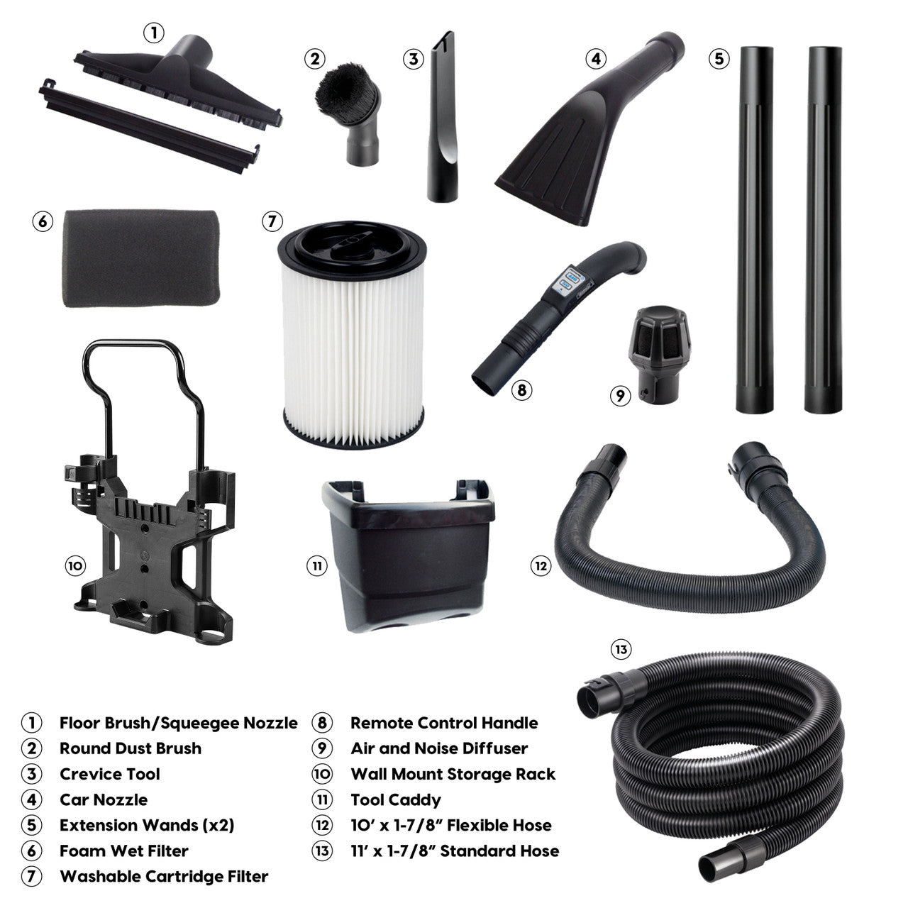 Vacmaster 5-Gallon* 5 Peak HP† Remote Control Wall Mount Wet/Dry Vacuum, VWM510