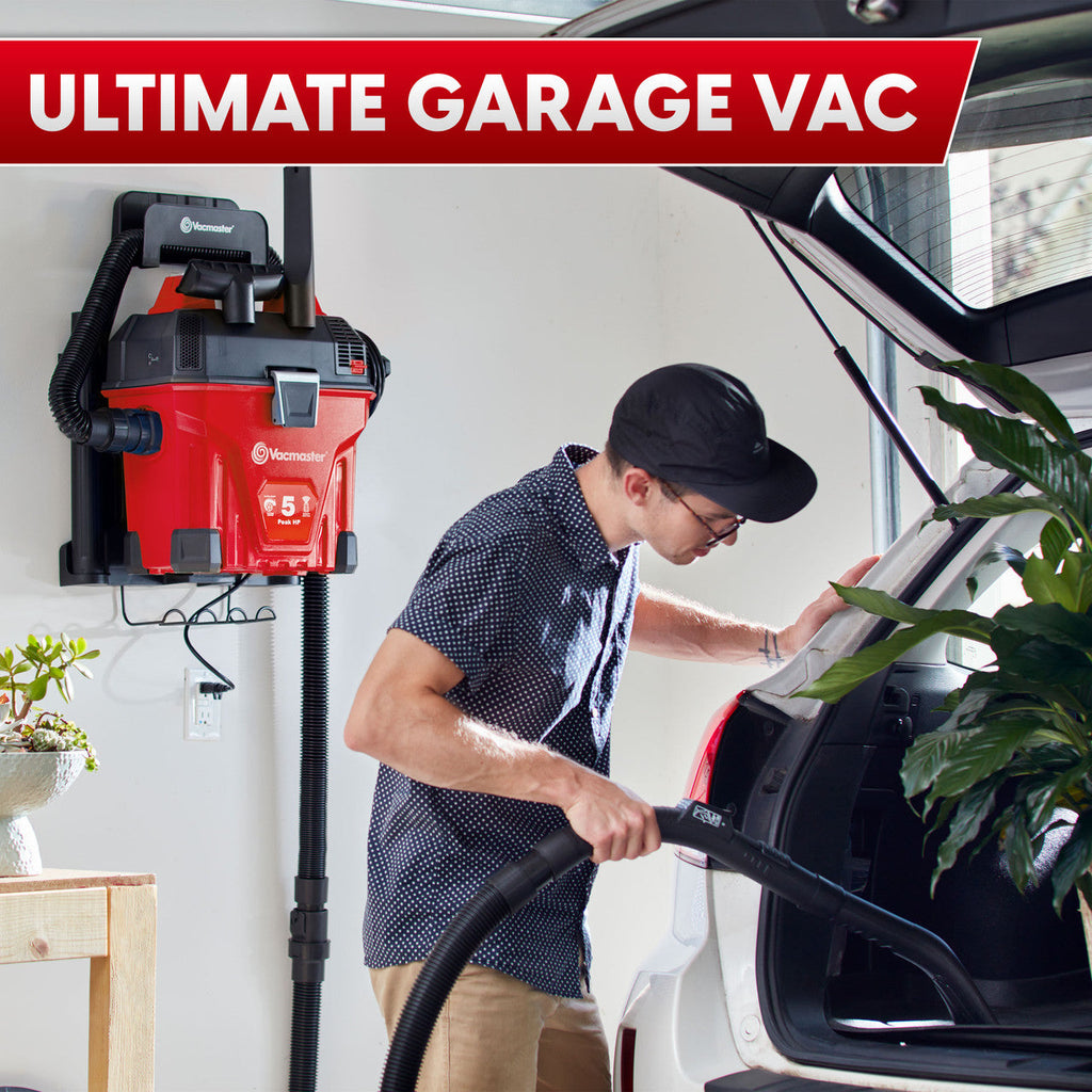 Vacmaster 5-Gallon* 5 Peak HP† Remote Control Wall Mount Wet/Dry Vac, VWMB508 1101