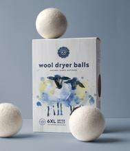Woolzies 6 XL Wool Dryer Balls, Natural Fabric Softener for Large Loads
