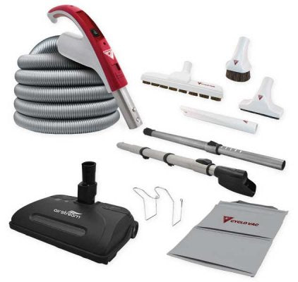 Cyclo-Vac 35’ Deluxe Electric Central Vacuum Hose Kit with Powerhead | CYEPD35XXB