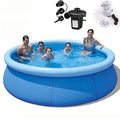 KNWSHT Easy Set Pool, Inflatable Family Swimming Pool Above Groud with Air Pump