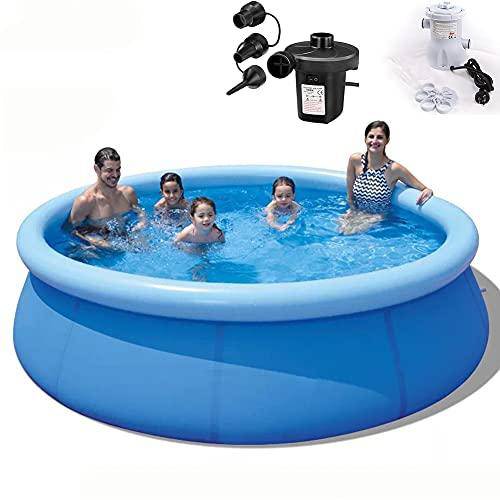 KNWSHT Easy Set Pool, Inflatable Family Swimming Pool Above Groud with Air Pump